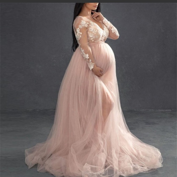 no brand Dresses & Skirts - Maternity long sleeve maxi maternity dress in pink